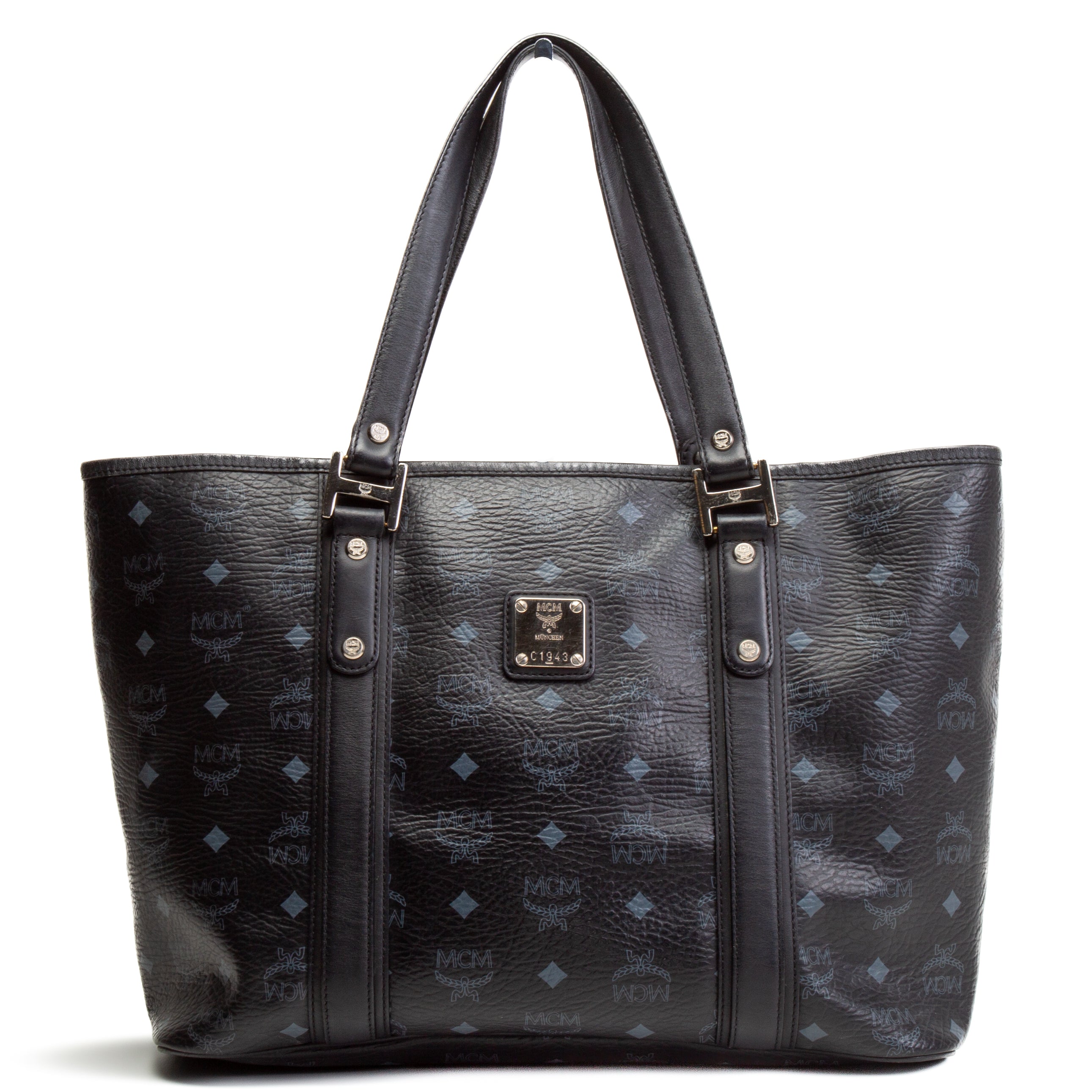 MCM Visetos Shopping Tote Black