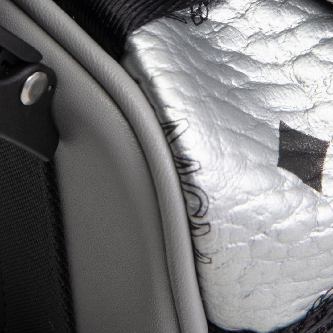 MCM Visetos Jemison Convertible Belt Bag / Backpack - Metallic Silver