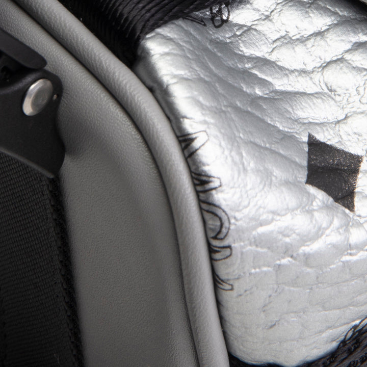 MCM Visetos Jemison Convertible Belt Bag / Backpack - Metallic Silver