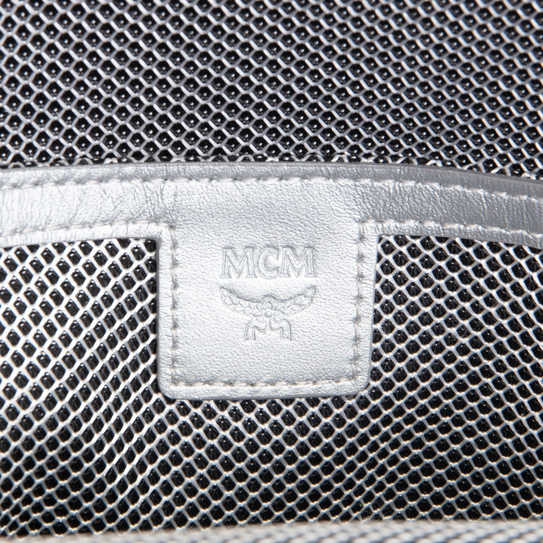 MCM Visetos Jemison Convertible Belt Bag / Backpack - Metallic Silver