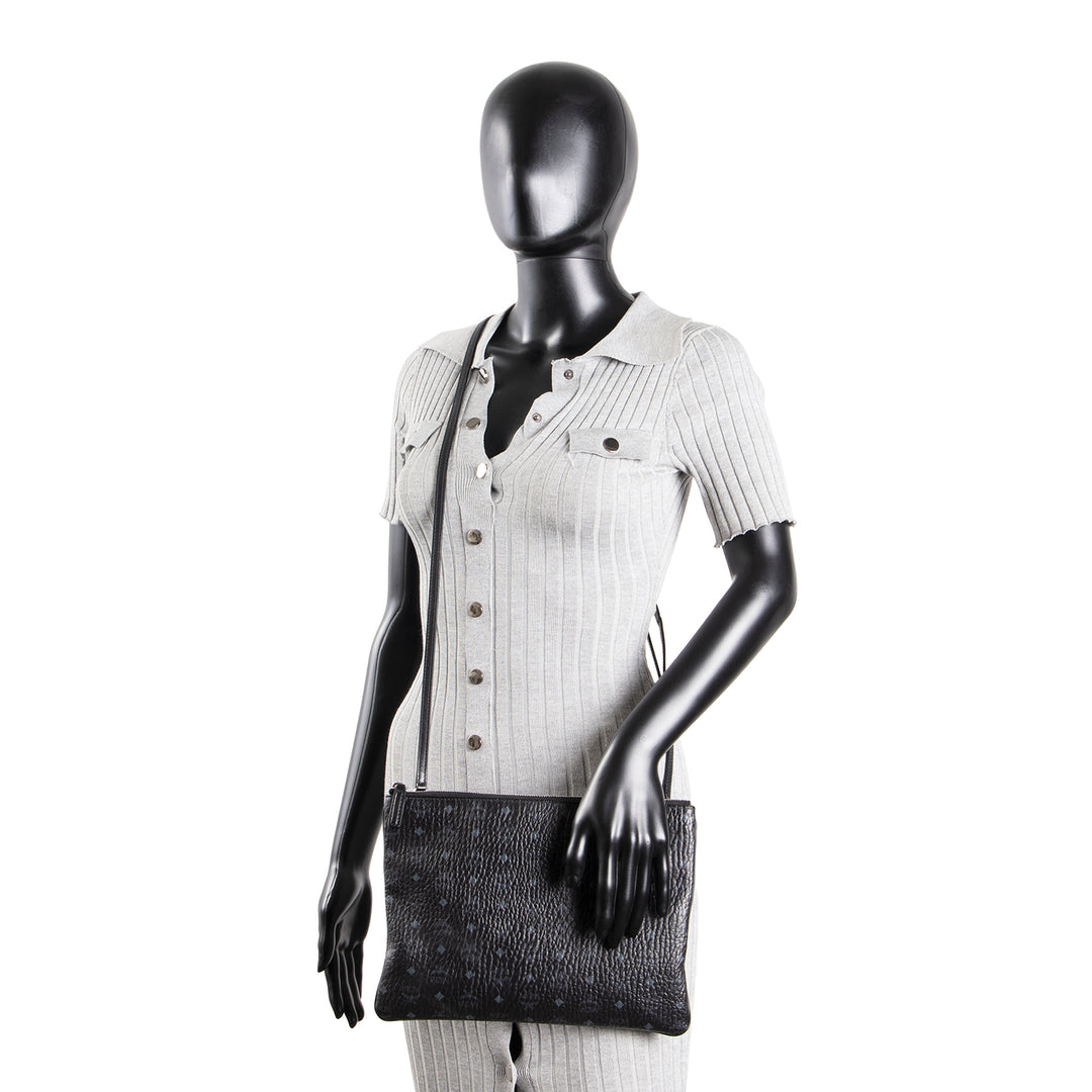MCM Visetos Crossbody Pouch - Black - OUTLET - FINAL SALE