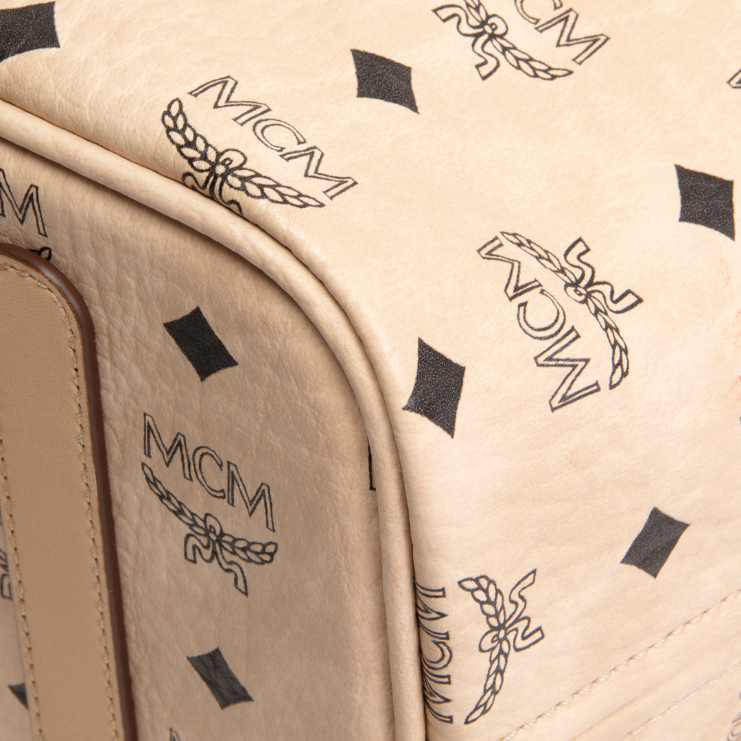 MCM Visetos Zipper Tote - Beige