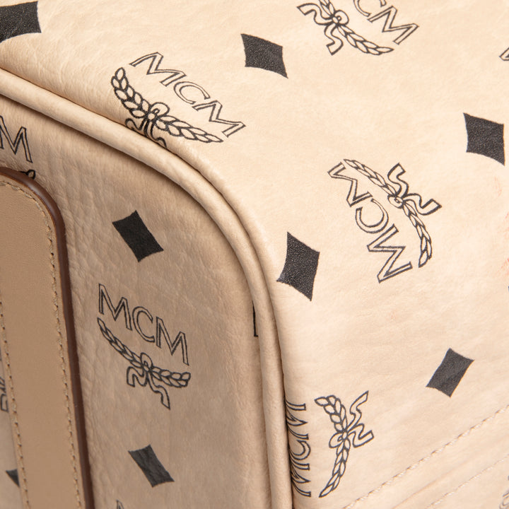 MCM Visetos Zipper Tote - Beige