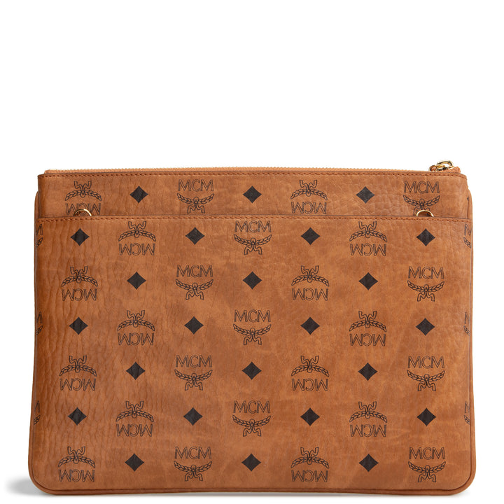 MCM Visetos Pouch Crossbody - Cognac