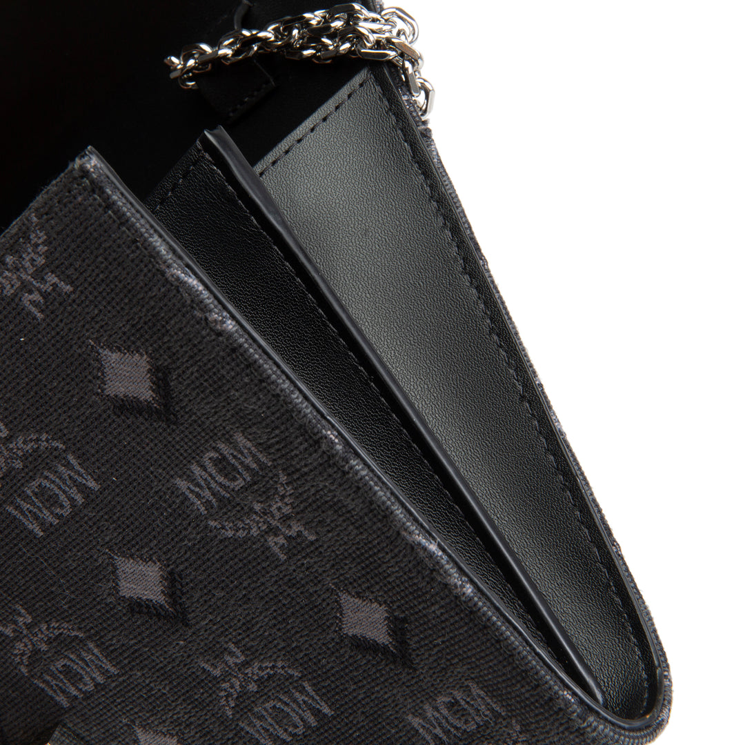 MCM Denim Visetos Aren Crossbody - Black