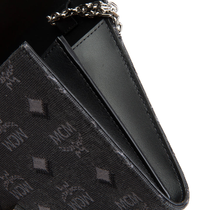 MCM Denim Visetos Aren Crossbody - Black