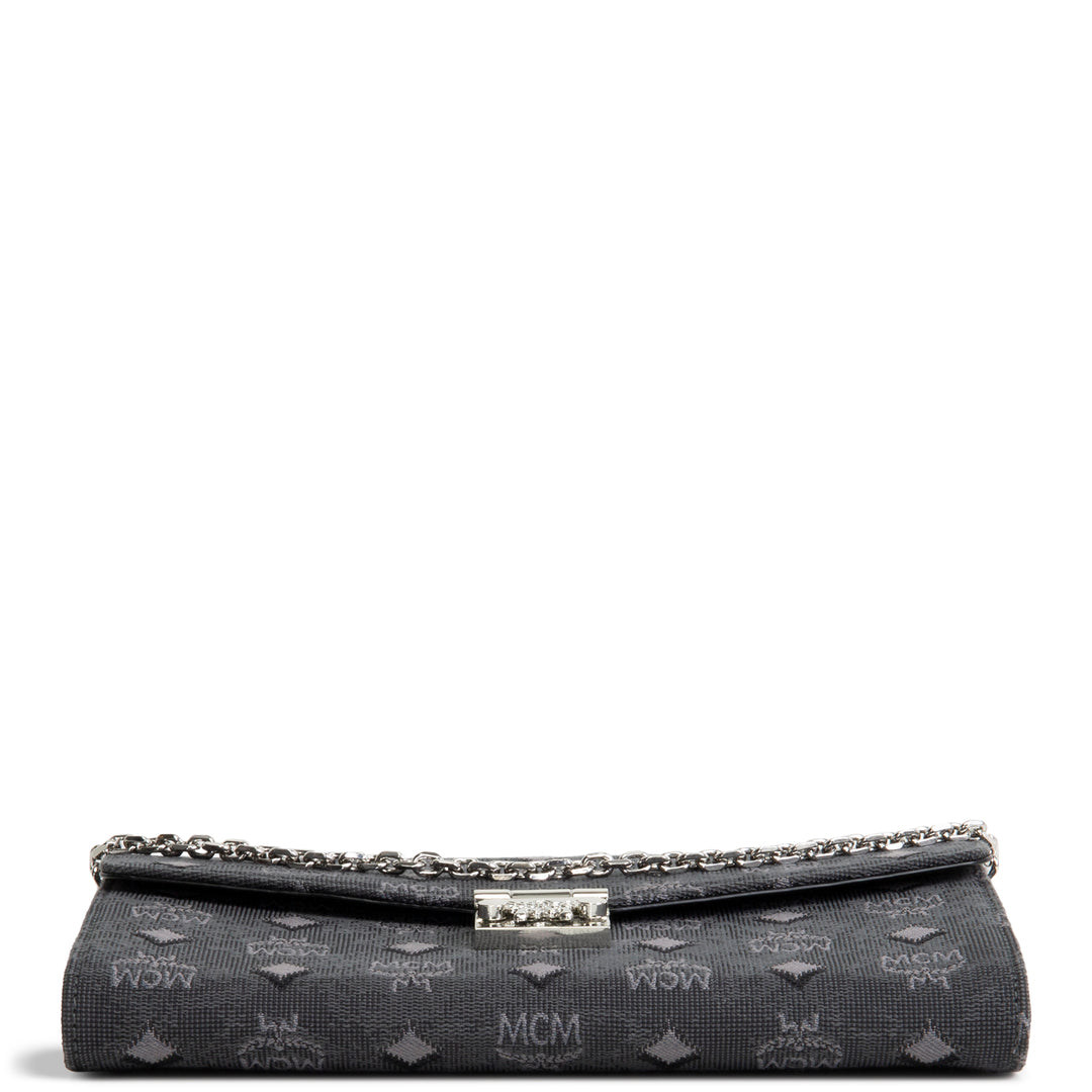 MCM Denim Visetos Aren Crossbody - Black
