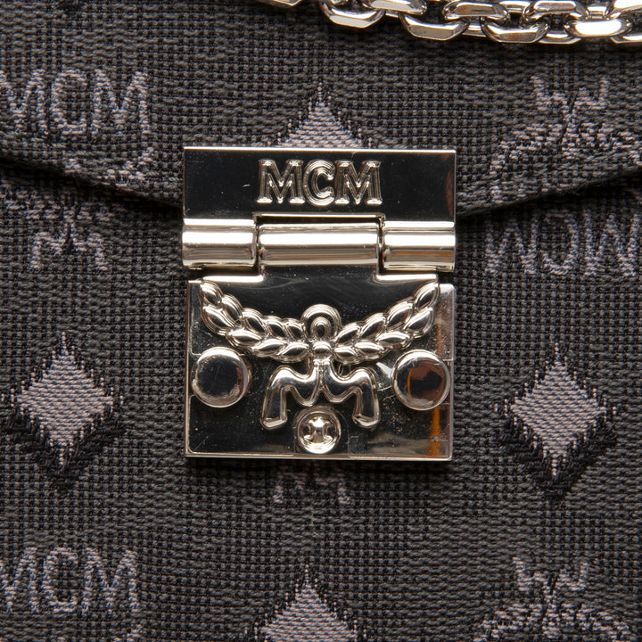 MCM Denim Visetos Aren Crossbody - Black