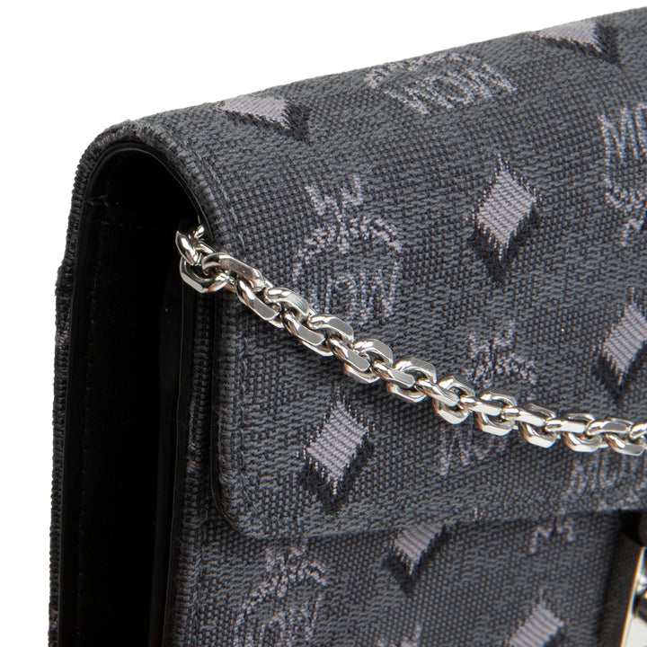 MCM Denim Visetos Aren Crossbody - Black