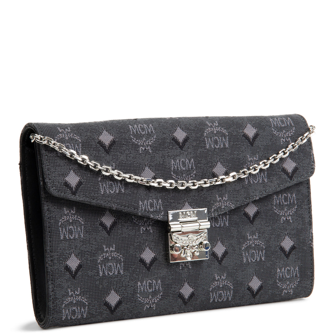MCM Denim Visetos Aren Crossbody - Black