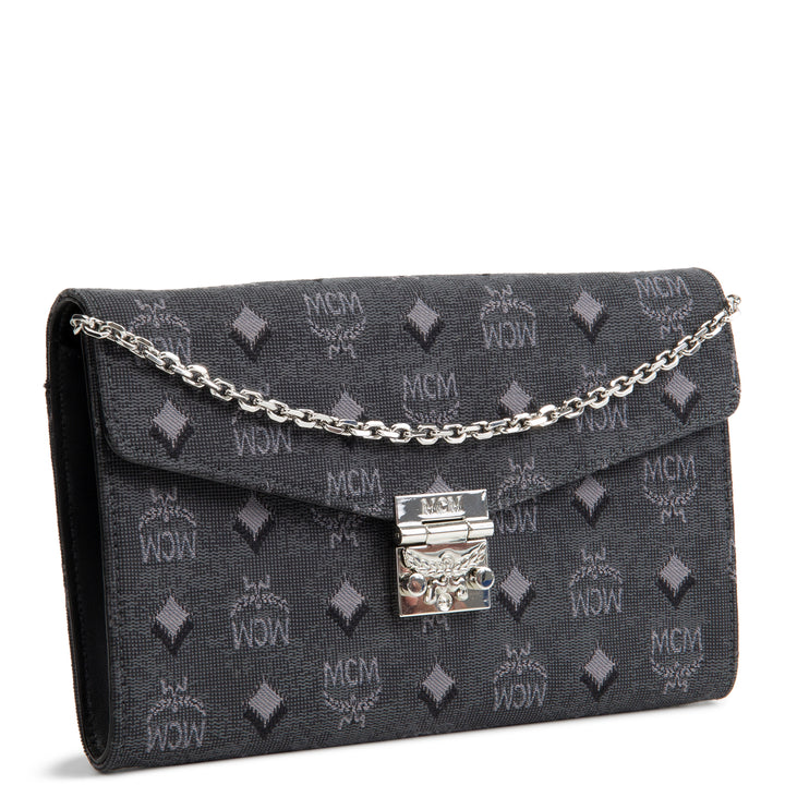MCM Denim Visetos Aren Crossbody - Black