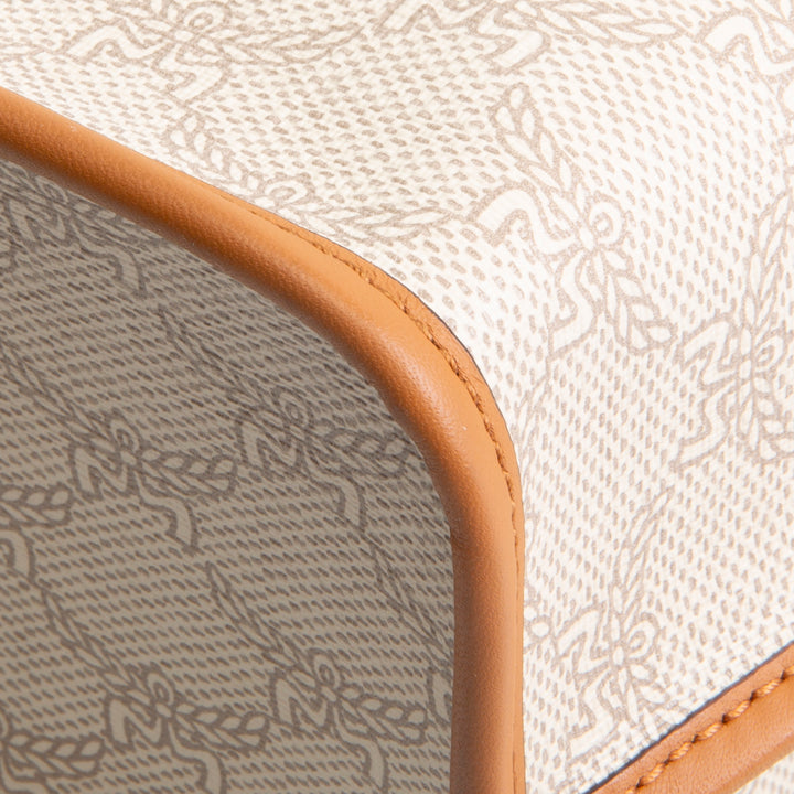 MCM Coated Canvas Lauretos Shopper Mini - Cream