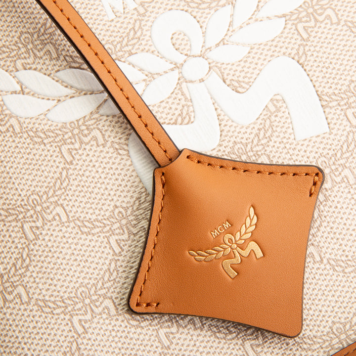 MCM Coated Canvas Lauretos Shopper Mini - Cream