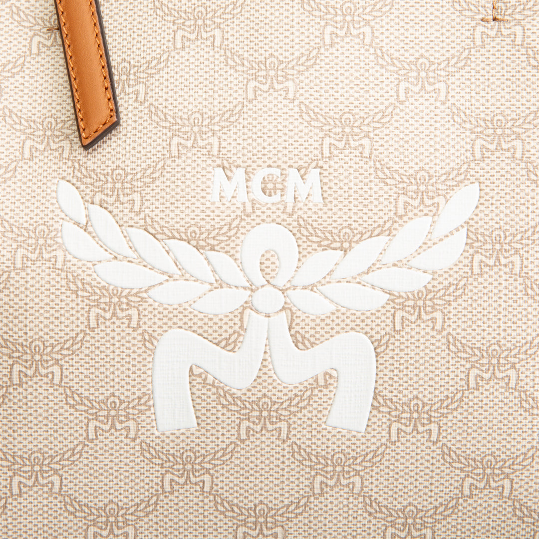 MCM Coated Canvas Lauretos Shopper Mini - Cream
