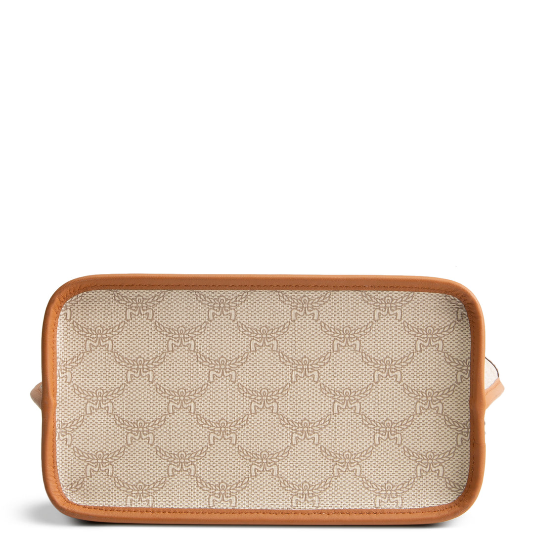 MCM Coated Canvas Lauretos Shopper Mini - Cream