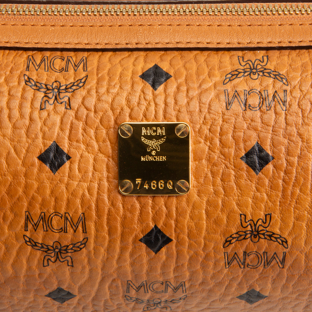 MCM Visetos Toiletry Crossbody - Cognac