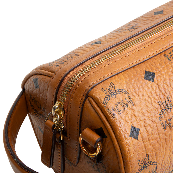 MCM Visetos Toiletry Crossbody - Cognac