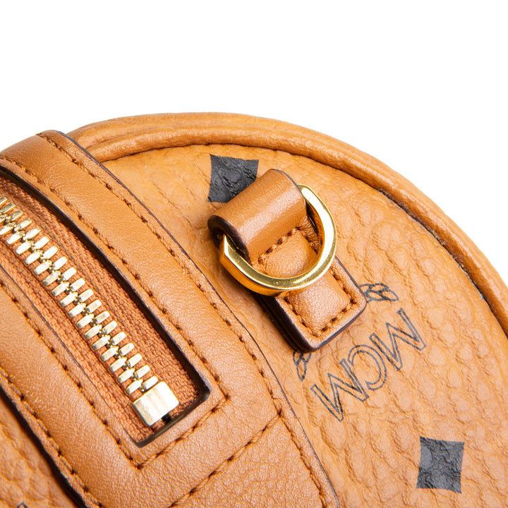 MCM Visetos Toiletry Crossbody - Cognac