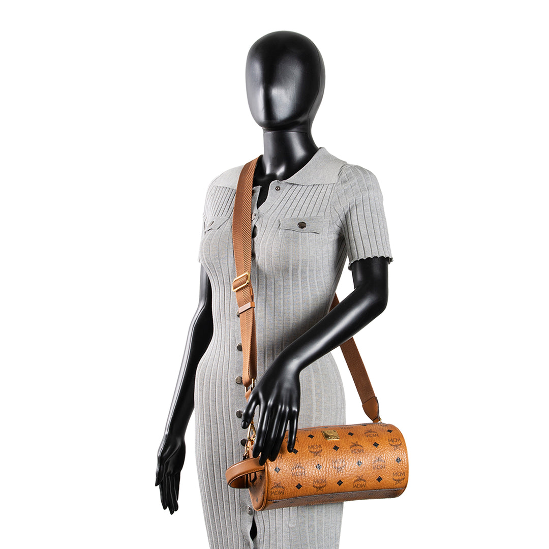 MCM Visetos Toiletry Crossbody - Cognac