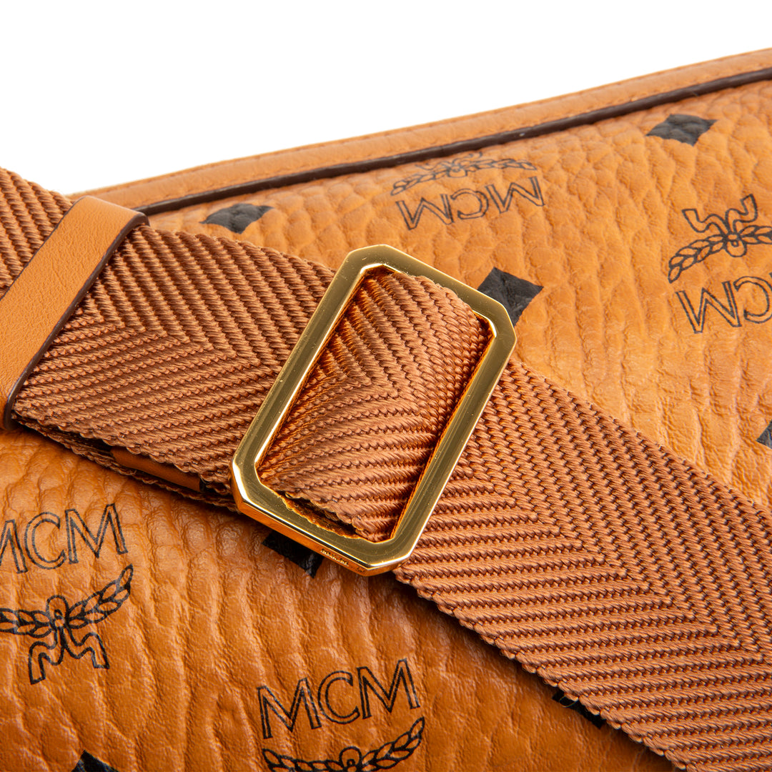 MCM Visetos Toiletry Crossbody - Cognac