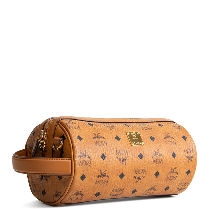 MCM Visetos Toiletry Crossbody - Cognac
