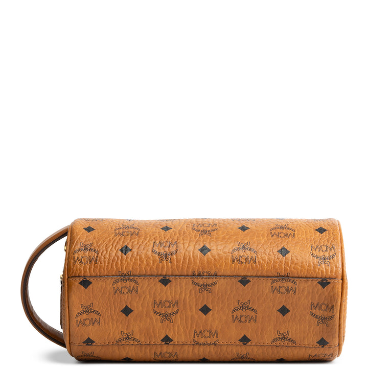 MCM Visetos Toiletry Crossbody - Cognac