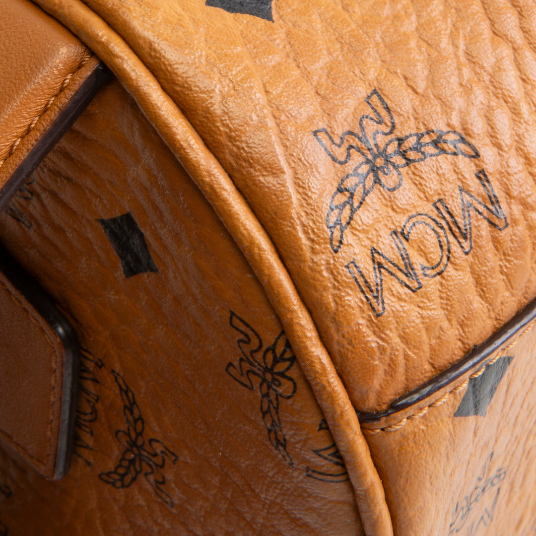 MCM Visetos Toiletry Crossbody - Cognac