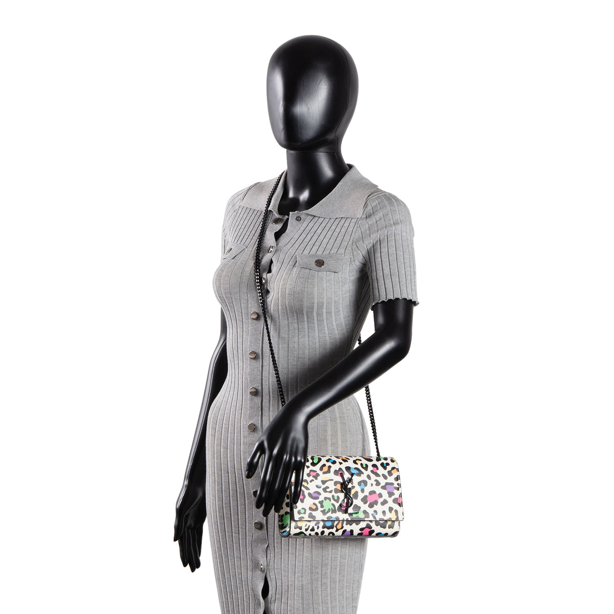 SAINT LAURENT Small Kate Shoulder Bag - Multicolor Leopard