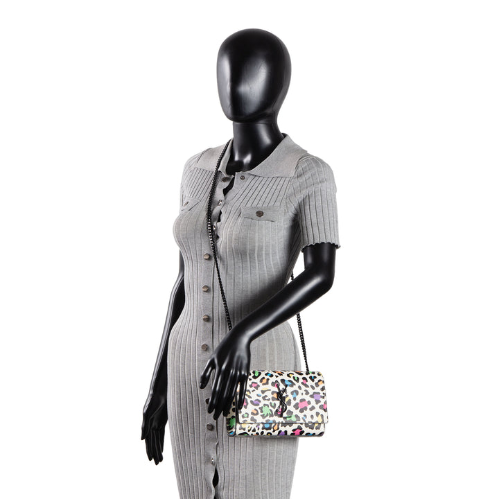 SAINT LAURENT Small Kate Shoulder Bag - Multicolor Leopard