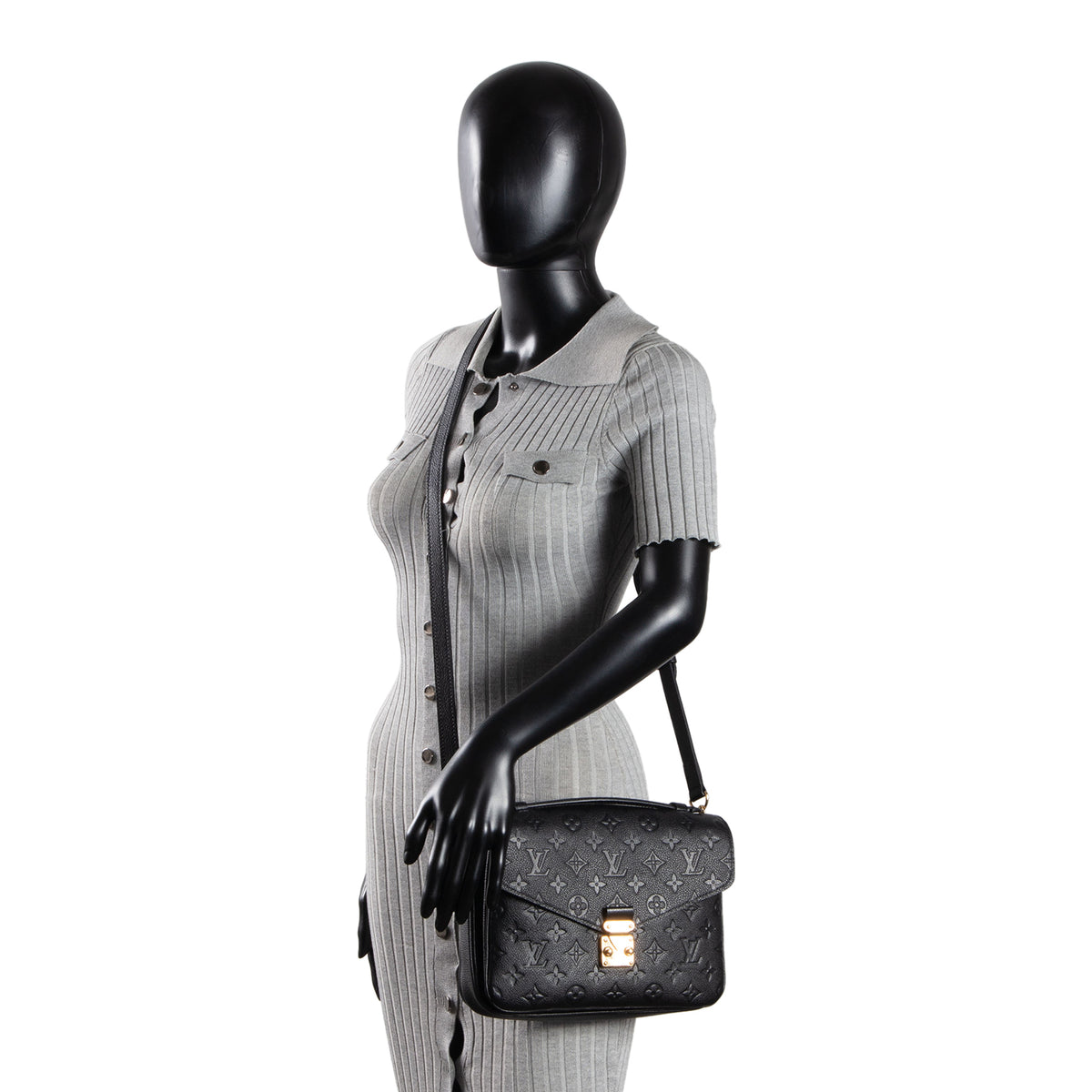 LOUIS VUITTON Monogram Empreinte Pochette Metis - Black