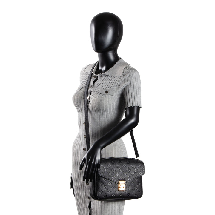 LOUIS VUITTON Monogram Empreinte Pochette Metis - Black