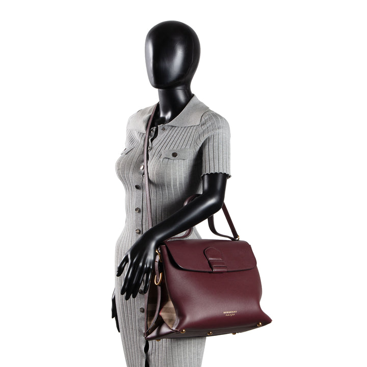 BURBERRY Housecheck Leather Camberley Shoulder Bag