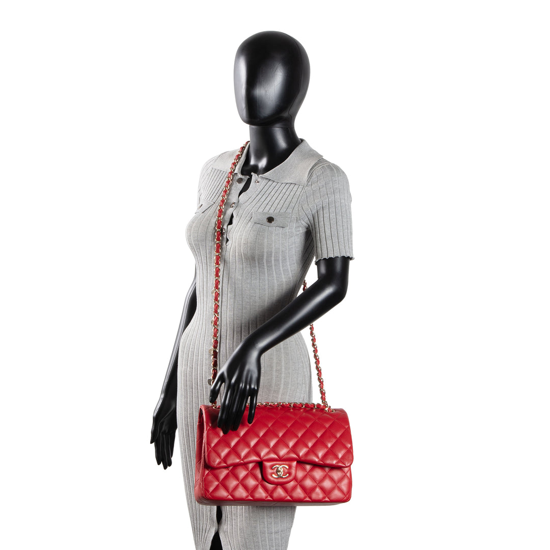 CHANEL Lambskin Classic Jumbo Double Flap