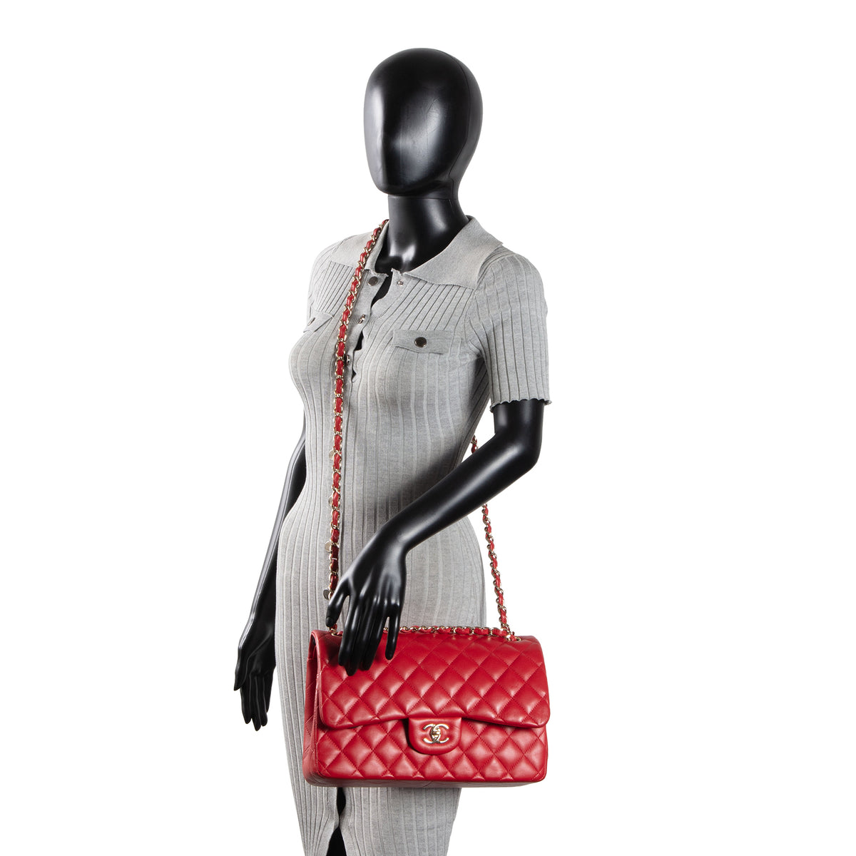 CHANEL Lambskin Classic Jumbo Double Flap
