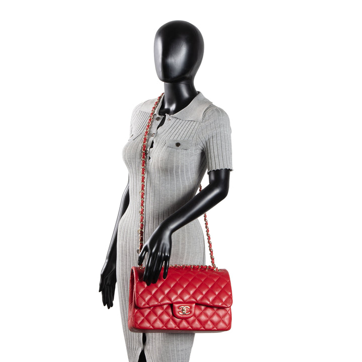 CHANEL Lambskin Classic Jumbo Double Flap