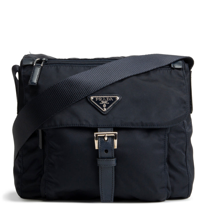PRADA Tessuto Nylon Messenger Bag - Navy Blue