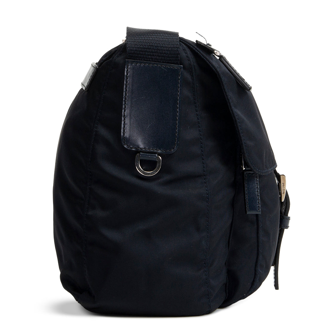 PRADA Tessuto Nylon Messenger Bag - Navy Blue