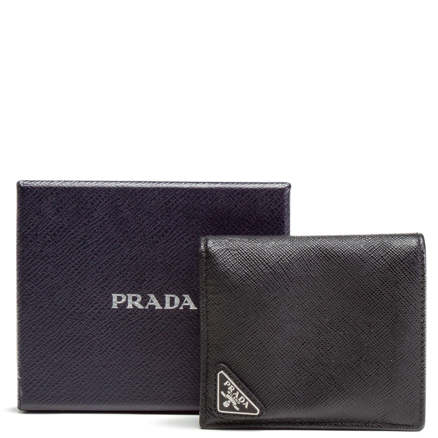 PRADA Saffiano Leather Bifold Wallet - Black