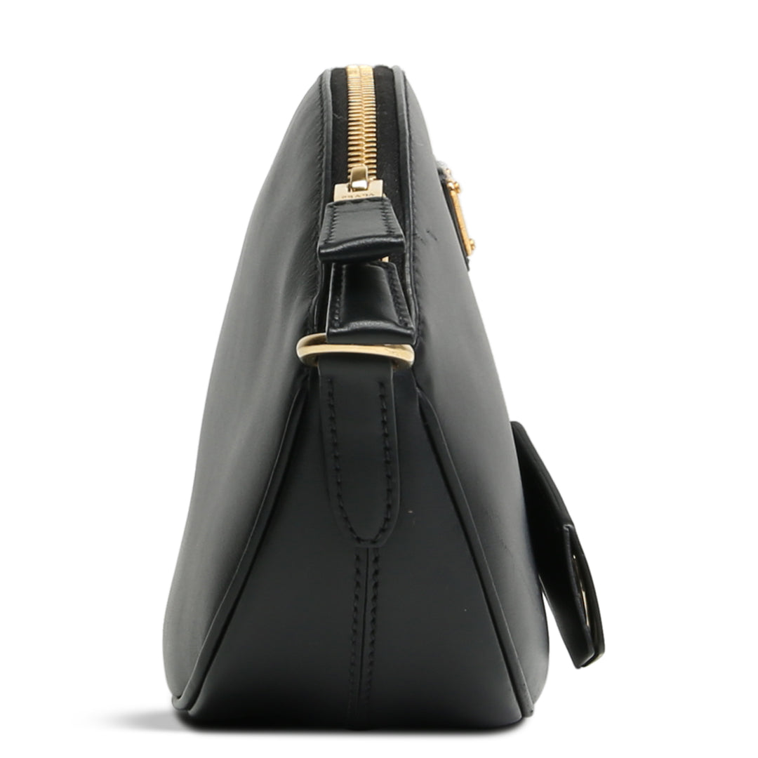 PRADA Mini Leather Shoulder Bag- Black