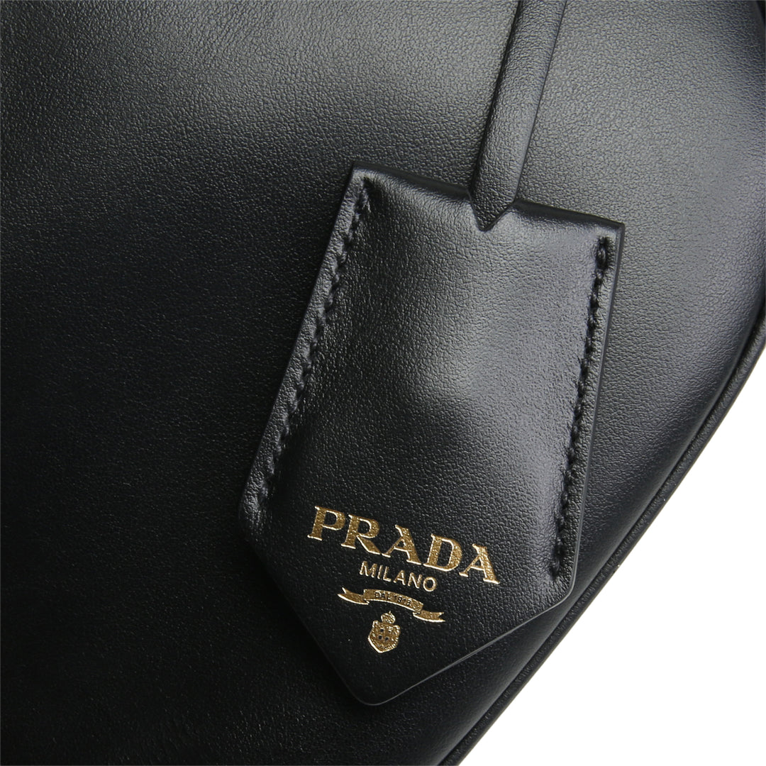 PRADA Mini Leather Shoulder Bag- Black