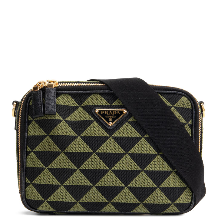 PRADA Triangolo Symbole Camera Bag - Black & Green