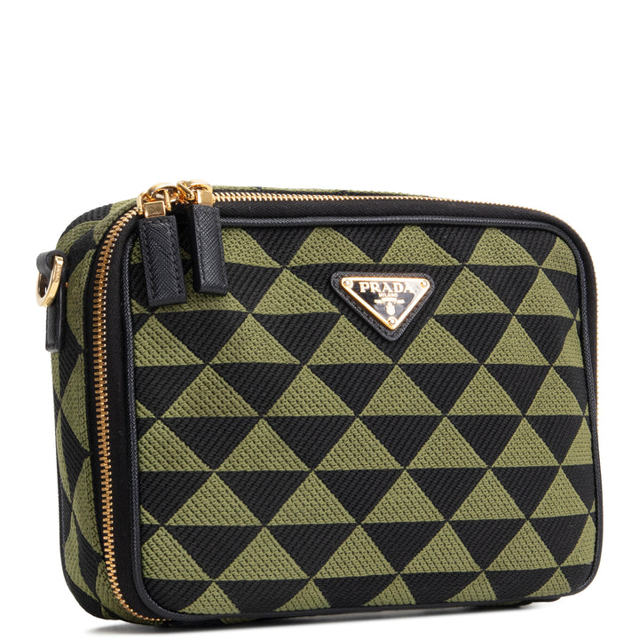 PRADA Triangolo Symbole Camera Bag - Black & Green