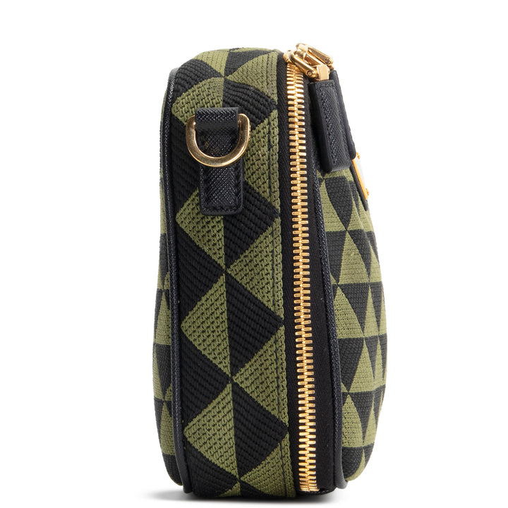 PRADA Triangolo Symbole Camera Bag - Black & Green