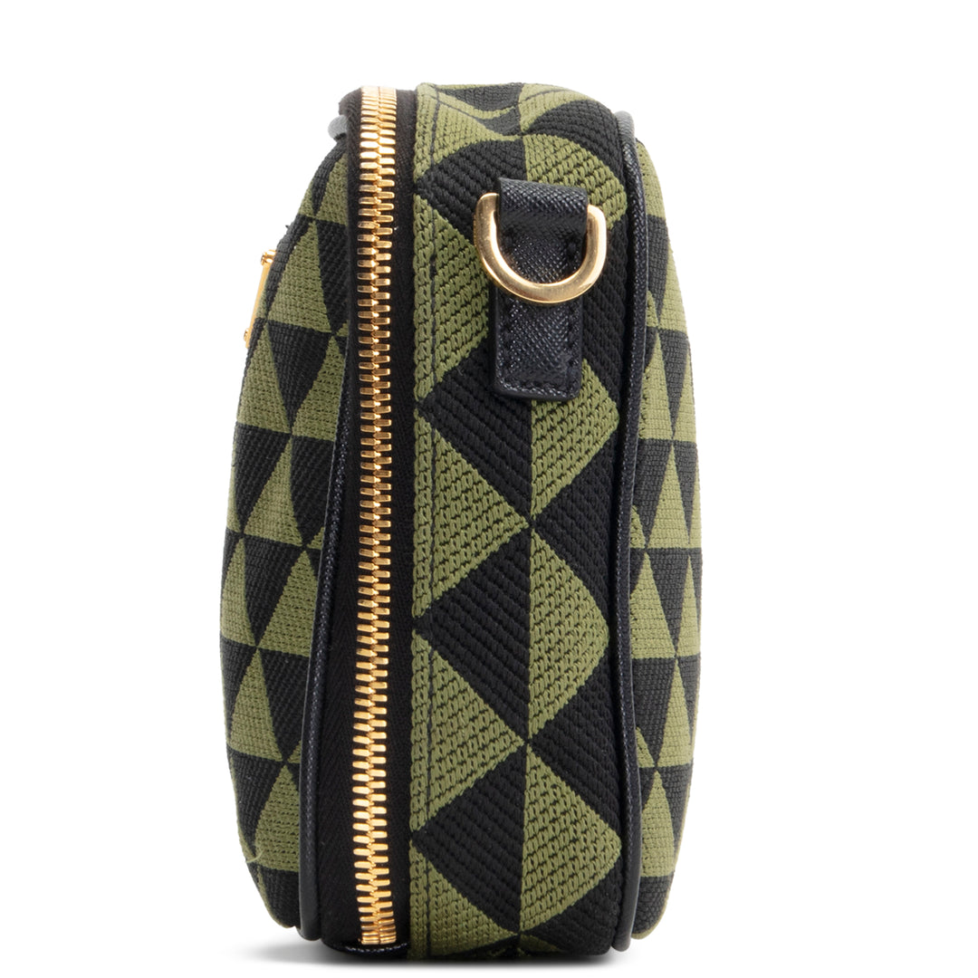 PRADA Triangolo Symbole Camera Bag - Black & Green