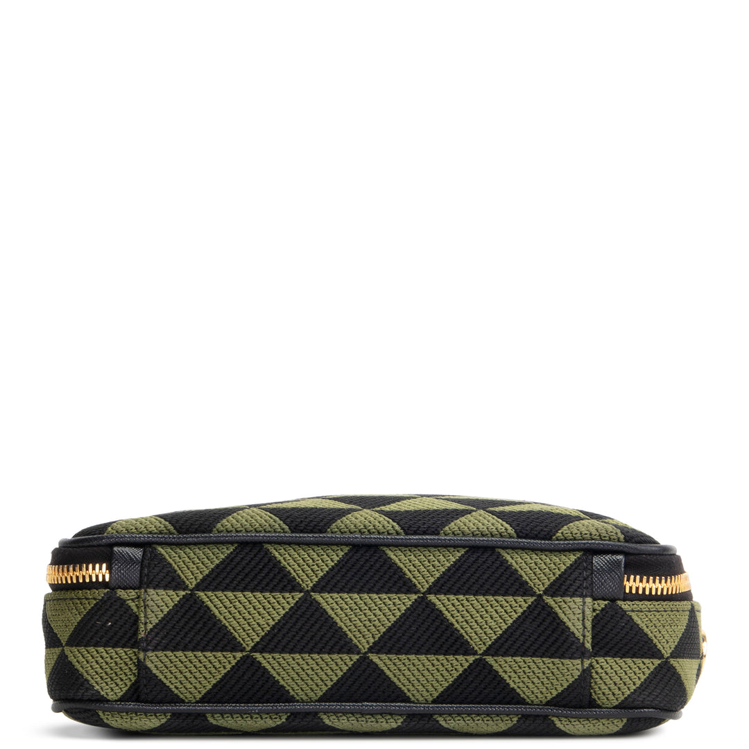PRADA Triangolo Symbole Camera Bag - Black & Green