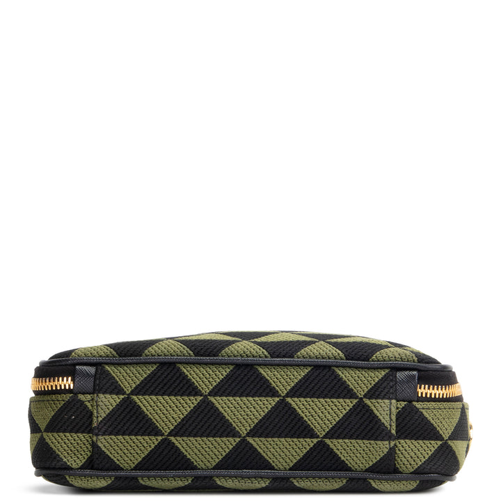 PRADA Triangolo Symbole Camera Bag - Black & Green