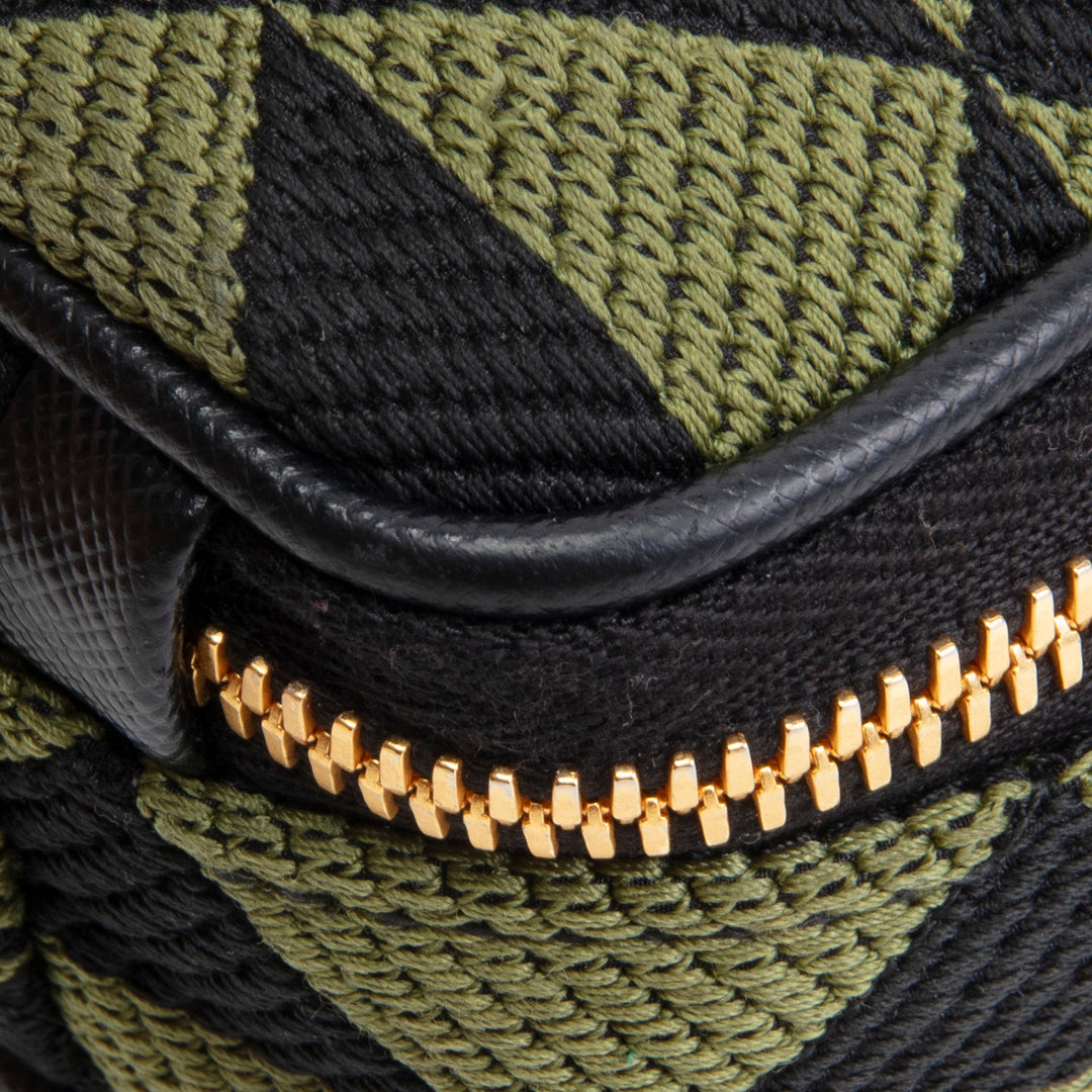 PRADA Triangolo Symbole Camera Bag - Black & Green