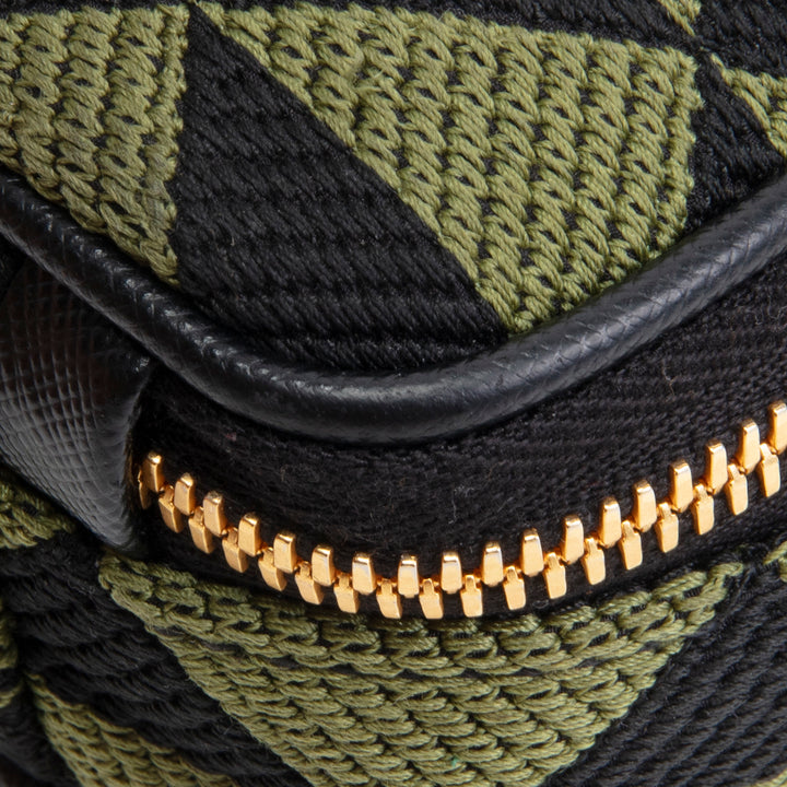 PRADA Triangolo Symbole Camera Bag - Black & Green