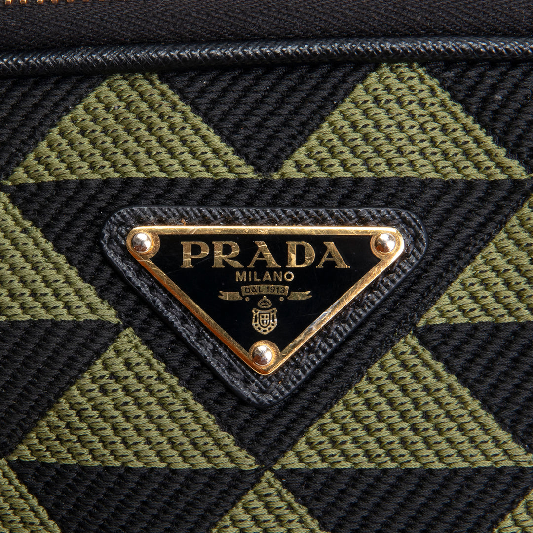 PRADA Triangolo Symbole Camera Bag - Black & Green
