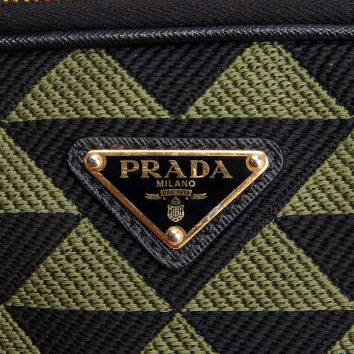PRADA Triangolo Symbole Camera Bag - Black & Green